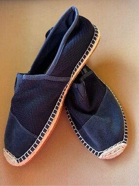 NEW Sam Edelman Men’s Espadrilles Size 13M Navy Mesh Suede Slip On Shoes NWOB